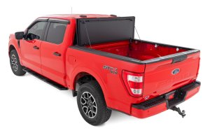 Ford F-150 Hard Tri-Fold Flip Up Bed Cover - Rough Country - Tri-fold Flip-up - '15-'20